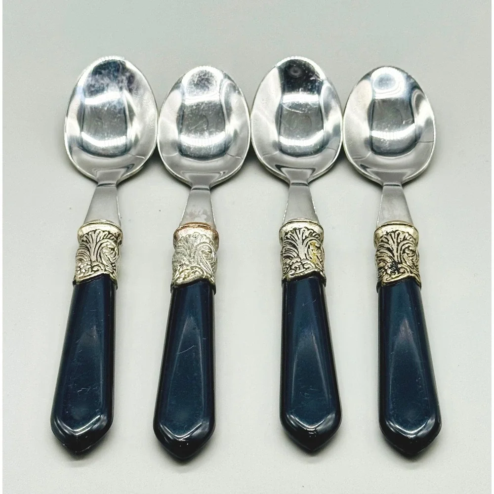 Versailles EME Inox Italy 18/10 Stainless Black Teaspoons Set of 4